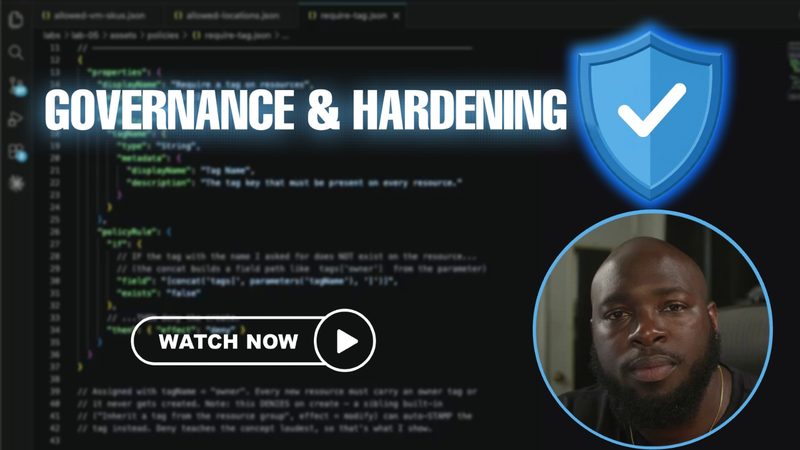 Governance and Hardening walkthrough